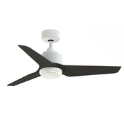 Fanimation TriAire Custom 44in 1-Light Smart Ceiling Fan | Modern Matte White and Dark Walnut Composite | Living Room | Model FPD8514MWW-44DWAW-LK