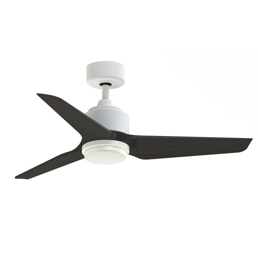Fanimation TriAire Custom 44in 1-Light Smart Ceiling Fan | Modern Matte White and Dark Walnut Composite | Living Room | Model FPD8514MWW-44DWAW-LK