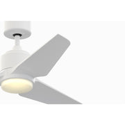 Fanimation TriAire Custom 44in 1-Light Smart Ceiling Fan | Modern Matte White and Opal Frosted Glass | Patio & Covered | Model FPD8514MWW-44MWW-LK