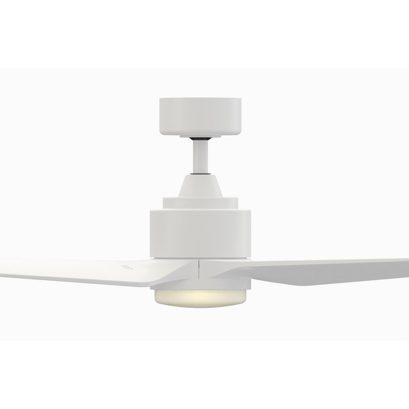 Fanimation TriAire Custom 44in 1-Light Smart Ceiling Fan | Modern Matte White and Opal Frosted Glass | Patio & Covered | Model FPD8514MWW-44MWW-LK