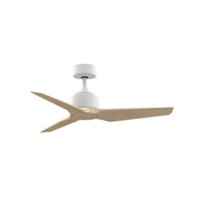 Fanimation TriAire Custom 44in Smart Ceiling Fan (No Light) | Modern Matte White and Natural Composite Blades | Patio | Model FPD8514MWW-44NW