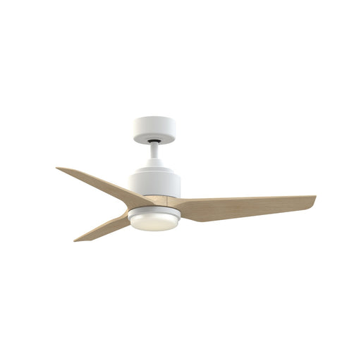 Fanimation TriAire Custom 44in 1-Light Smart Ceiling Fan | Matte White and Natural Composite Blades | Porch & Patio | Model FPD8514MWW-44NW-LK