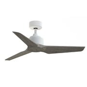 Fanimation TriAire Custom 44in Smart Ceiling Fan | Matte White and Weathered Wood Composite Blades | Porch & Patio | Model FPD8514MWW-44WEW