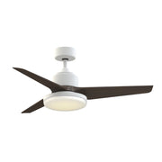Fanimation TriAire Custom 48in 3-Blade Smart Ceiling Fan with 12in LED Light Kit | Matte White and Dark Walnut | Model FPD8514MWW-48DWAW-12LK