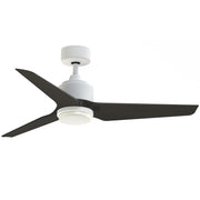 Fanimation TriAire Custom 48in 3-Blade Smart Ceiling Fan with LED Light Kit | Matte White and Dark Walnut Composite | Model FPD8514MWW-48DWAW-LK