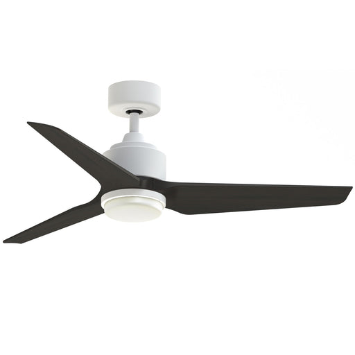 Fanimation TriAire Custom 48in 3-Blade Smart Ceiling Fan with LED Light Kit | Matte White and Dark Walnut Composite | Model FPD8514MWW-48DWAW-LK