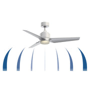 Fanimation TriAire Custom 48in 3-Blade Smart Ceiling Fan with LED Light Kit | Matte White and Dark Walnut Composite | Model FPD8514MWW-48DWAW-LK