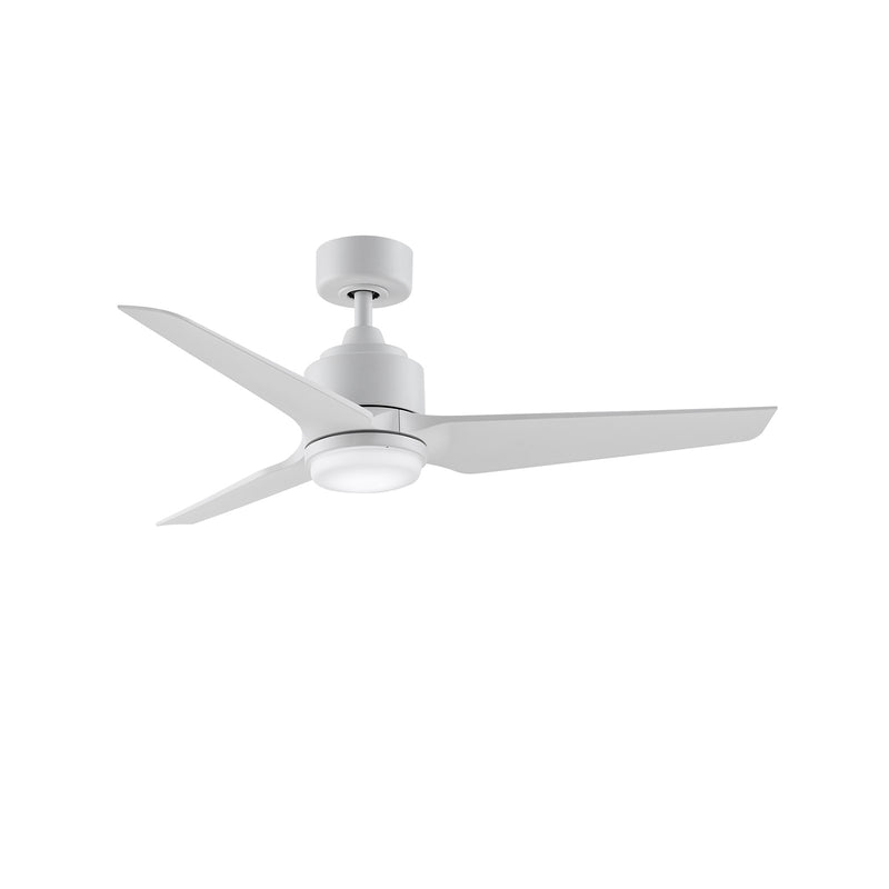 Fanimation TriAire Custom 48in 1-Light Smart Ceiling Fan | Modern Matte White and Opal Frosted Glass | Patio & Covered | Model FPD8514MWW-48MWW-LK