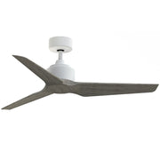 Fanimation TriAire Custom 48in 3-Blade Wet Rated Smart Ceiling Fan | Matte White and Weathered Wood Composite | Indoor | Model FPD8514MWW-48WEW