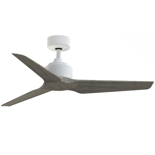 Fanimation TriAire Custom 48in 3-Blade Wet Rated Smart Ceiling Fan | Matte White and Weathered Wood Composite | Indoor | Model FPD8514MWW-48WEW