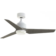 Fanimation TriAire Custom 48in 3-Blade Wet Rated Smart Ceiling Fan with LED Light | Matte White and Weathered Wood | Model FPD8514MWW-48WEW-LK