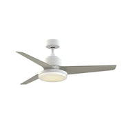 Fanimation TriAire Custom 52in 1-Light Ceiling Fan | Modern Matte White and Brushed Nickel Composite | Indoor & Outdoor | Model FPD8514MWW-52BNW-12LK