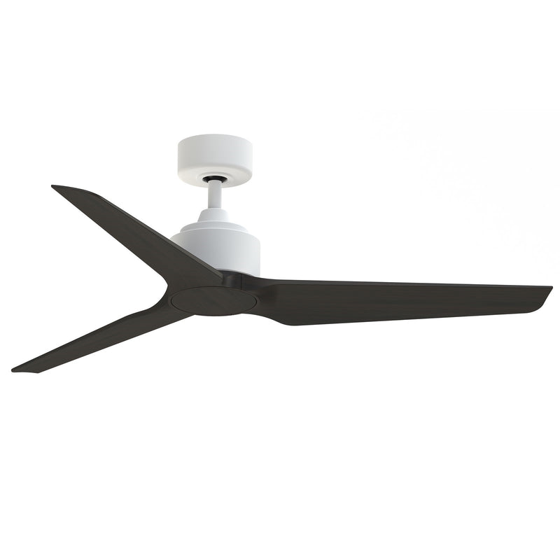 Fanimation TriAire Custom 52in Ceiling Fan | Modern Matte White and Dark Walnut Composite | Indoor & Outdoor Wet Rated | Model FPD8514MWW-52DWAW