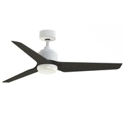 Fanimation TriAire Custom 52in 1-Light Smart Ceiling Fan | Modern Matte White and Dark Walnut Composite | Covered Patio | Model FPD8514MWW-52DWAW-LK