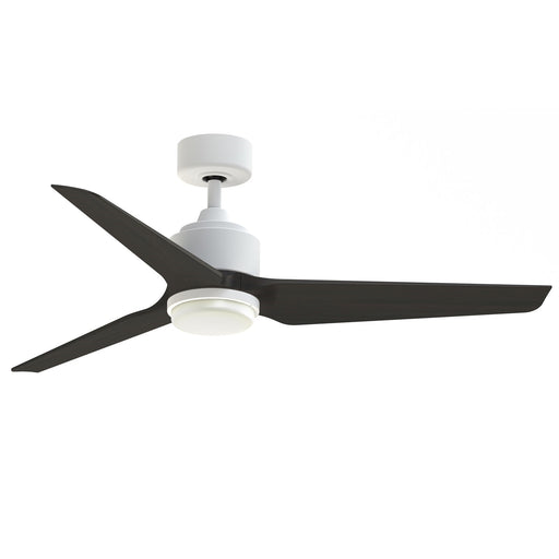 Fanimation TriAire Custom 52in 1-Light Smart Ceiling Fan | Modern Matte White and Dark Walnut Composite | Covered Patio | Model FPD8514MWW-52DWAW-LK