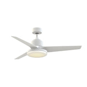 Fanimation TriAire Custom 52in 3-Blade Smart Ceiling Fan with 12in LED Light Kit | Matte White and Opal Frosted Glass | Model FPD8514MWW-52MWW-12LK