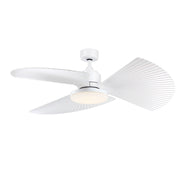 Fanimation TriAire Custom 52in 1-Light Ceiling Fan | Modern Matte White and Opal Frosted Glass | Living Room & Covered | Model FPD8514MWW-52PMWW-12LK