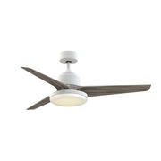 Fanimation TriAire Custom 52in 1-Light Ceiling Fan | Modern Matte White and Weathered Wood Composite Blades | Covered | Model FPD8514MWW-52WEW-12LK