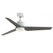 Fanimation TriAire Custom 52in 1-Light Ceiling Fan | Modern Matte White and Weathered Wood Composite Blades | Covered | Model FPD8514MWW-52WEW-LK