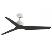 Fanimation TriAire Custom 56in 3-Blade Ceiling Fan | Matte White and Dark Walnut Composite | Living Room & Covered Patio | Model FPD8514MWW-56DWAW