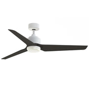Fanimation TriAire Custom 56in 3-Blade Ceiling Fan with LED | Matte White and Dark Walnut Composite | Living Room | Model FPD8514MWW-56DWAW-LK
