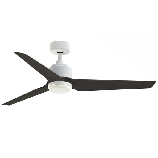 Fanimation TriAire Custom 56in 3-Blade Ceiling Fan with LED | Matte White and Dark Walnut Composite | Living Room | Model FPD8514MWW-56DWAW-LK
