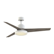 Fanimation TriAire Custom 56in 3-Blade Smart Ceiling Fan with 12in LED Light Kit | Matte White and Weathered Wood | Model FPD8514MWW-56WEW-12LK