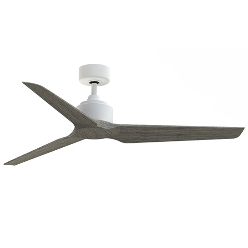 Fanimation TriAire Custom 56in 3-Blade Smart Ceiling Fan | Matte White and Weathered Wood Composite | Indoor & Outdoor Wet | Model FPD8514MWW-56WEW