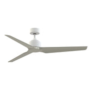 Fanimation TriAire Custom 60in 3-Blade Smart Ceiling Fan | Matte White and Brushed Nickel Composite | Indoor & Outdoor Wet | Model FPD8514MWW-60BNW