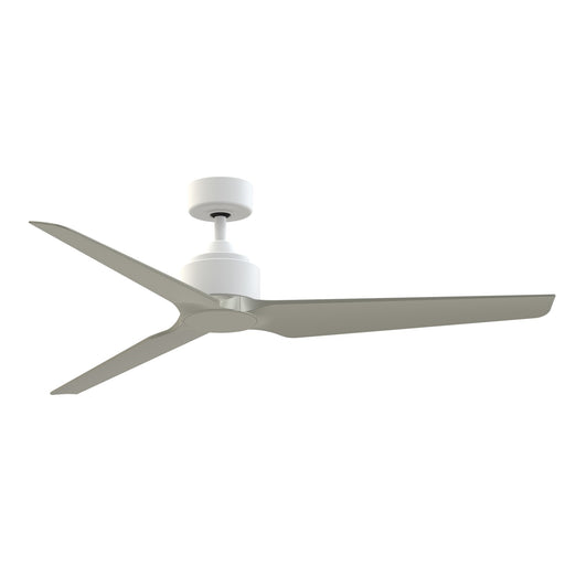 Fanimation TriAire Custom 60in 3-Blade Smart Ceiling Fan | Matte White and Brushed Nickel Composite | Indoor & Outdoor Wet | Model FPD8514MWW-60BNW