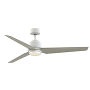 Fanimation TriAire Custom 60in 1-Light Smart Ceiling Fan | Modern Matte White and Brushed Nickel Composite Blades | Model FPD8514MWW-60BNW-LK