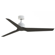 Fanimation TriAire Custom 60in Smart Ceiling Fan | Modern Matte White and Dark Walnut Composite Blades | Indoor/Outdoor Wet | Model FPD8514MWW-60DWAW