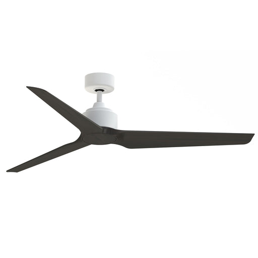 Fanimation TriAire Custom 60in Smart Ceiling Fan | Modern Matte White and Dark Walnut Composite Blades | Indoor/Outdoor Wet | Model FPD8514MWW-60DWAW