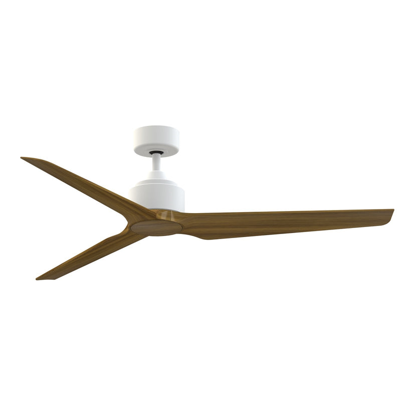 Fanimation TriAire Custom 60in Ceiling Fan | Matte White and Koa Composite Blades | Indoor & Outdoor Wet Rated | Model FPD8514MWW-60KW