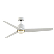 Fanimation TriAire Custom 60in 1-Light Smart Ceiling Fan | Modern Matte White and Opal Frosted Glass | Covered Patio | Model FPD8514MWW-60MWW-LKBS
