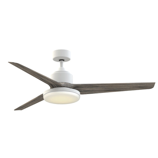 Fanimation TriAire Custom 60in 3-Blade Smart Ceiling Fan with 12in LED Light Kit | Matte White and Weathered Wood | Model FPD8514MWW-60WEW-12LK