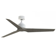 Fanimation TriAire Custom 60in 3-Blade Smart Ceiling Fan | Matte White and Weathered Wood Composite | Indoor & Outdoor Wet | Model FPD8514MWW-60WEW