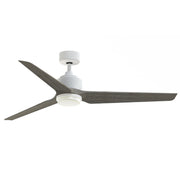 Fanimation TriAire Custom 60in 3-Blade Smart Ceiling Fan with LED Light Kit | Matte White and Weathered Wood Composite | Model FPD8514MWW-60WEW-LK