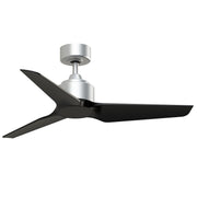 Fanimation TriAire Custom 44in 3-Blade Smart Ceiling Fan | Silver and Black Composite | Indoor & Outdoor Wet Rated | Model FPD8514SLW-44BLW