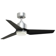 Fanimation TriAire Custom 44in 1-Light Smart Ceiling Fan | Silver and Black Composite Blades | Indoor & Outdoor Wet Rated | Model FPD8514SLW-44BLW-LK