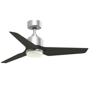 Fanimation TriAire Custom 44in 1-Light Smart Ceiling Fan | Silver and Dark Walnut Composite Blades | Indoor & Outdoor | Model FPD8514SLW-44DWAW-LK