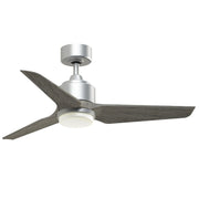 Fanimation TriAire Custom 44in 1-Light Smart Ceiling Fan | Silver and Weathered Wood Composite Blades | Indoor & Outdoor | Model FPD8514SLW-44WEW-LK