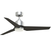 Fanimation TriAire Custom 48in 1-Light Smart Ceiling Fan | Silver and Dark Walnut Composite Blades | Indoor & Outdoor | Model FPD8514SLW-48DWAW-LK