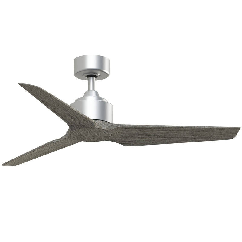 Fanimation TriAire Custom 48in Ceiling Fan | Silver and Weathered Wood | Covered Patio & Living Room | 44 x 44 x 12.92 in | Model FPD8514SLW-48WEW