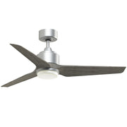 Fanimation TriAire Custom 48in 1-Light Ceiling Fan | Silver and Weathered Wood with Opal Frosted Glass | Covered Patio | Model FPD8514SLW-48WEW-LK