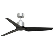 Fanimation TriAire Custom 52in Ceiling Fan | Silver and Black | Covered Patio & Living Room | 52 x 52 x 12.92 in | Model FPD8514SLW-52BLW