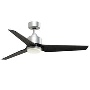 Fanimation TriAire Custom 52in 1-Light Ceiling Fan | Silver and Black Composite Blades | Indoor & Outdoor Wet Rated | Model FPD8514SLW-52BLW-LK