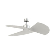 Fanimation TriAire Custom 52in Ceiling Fan | Silver and Matte White Pleated Composite Blades | Wet Rated Indoor & Outdoor | Model FPD8514SLW-52PMWW