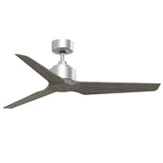 Fanimation TriAire Custom 52in 3-Blade Smart Ceiling Fan | Silver and Weathered Wood Composite | Indoor & Outdoor Wet Rated | Model FPD8514SLW-52WEW