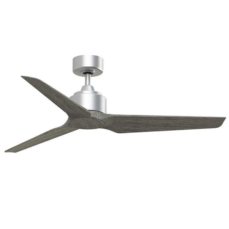 Fanimation TriAire Custom 52in 3-Blade Smart Ceiling Fan | Silver and Weathered Wood Composite | Indoor & Outdoor Wet Rated | Model FPD8514SLW-52WEW